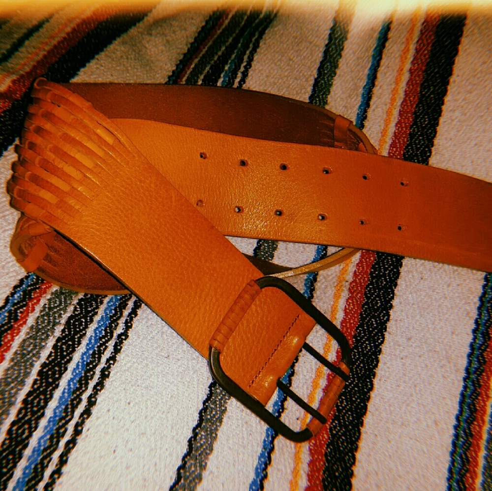 Mustard Yellow Leather Statement Belt